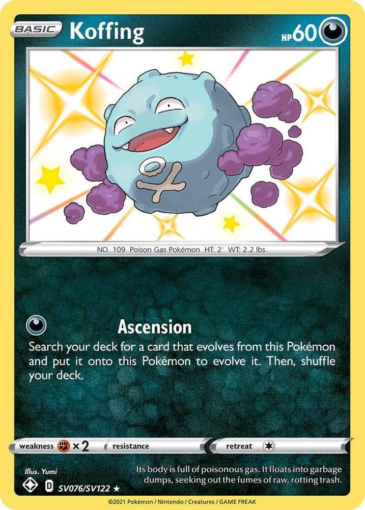 Koffing, card SV076 from Shining Fates
