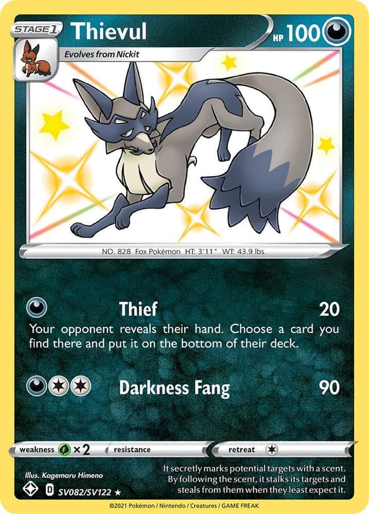 Thievul, card SV082 from Shining Fates