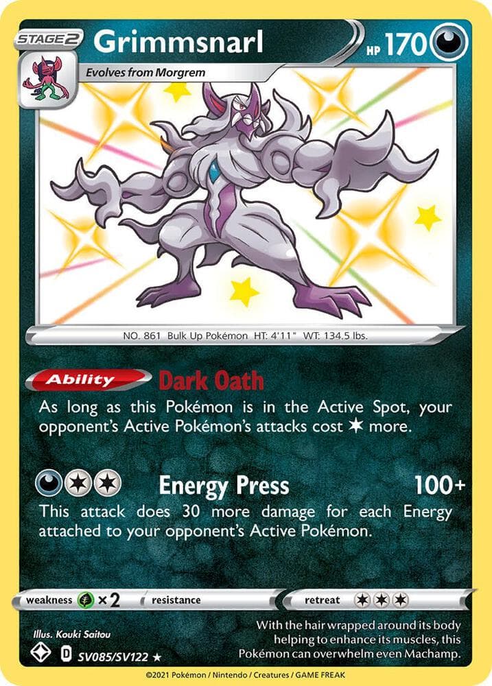 Grimmsnarl, card SV085 from Shining Fates