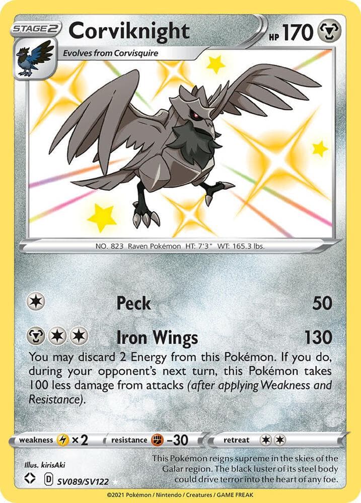 Corviknight, card SV089 from Shining Fates
