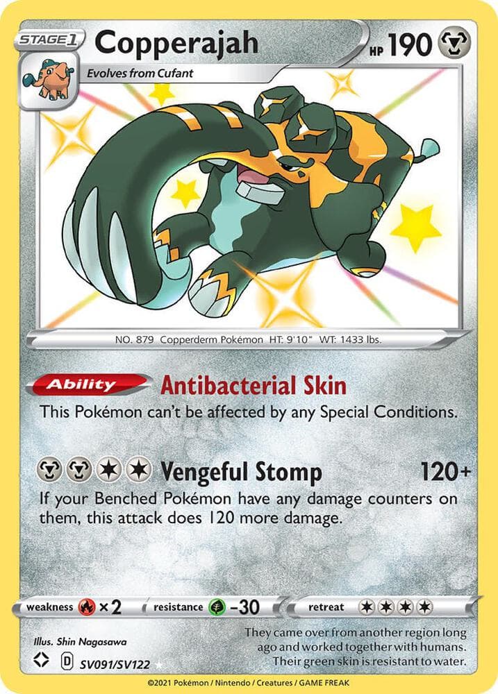 Copperajah, card SV091 from Shining Fates