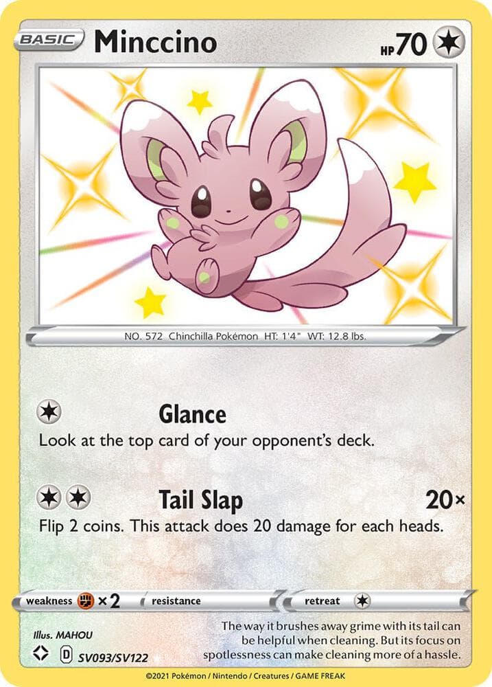 Minccino, card SV093 from Shining Fates