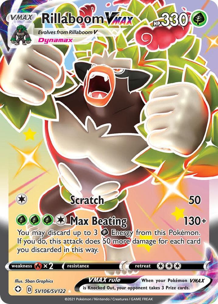 Rillaboom VMAX, card SV106 from Shining Fates