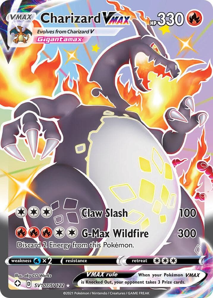 Charizard VMAX, carta SV107 di Destino Splendente