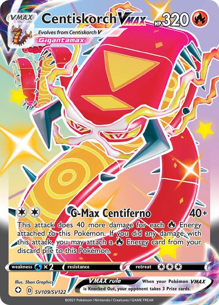 Centiskorch VMAX, card SV109 from Shining Fates