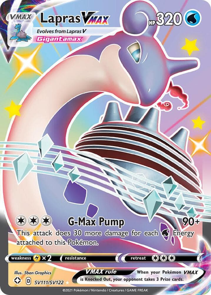 Lapras VMAX, card SV111 from Shining Fates