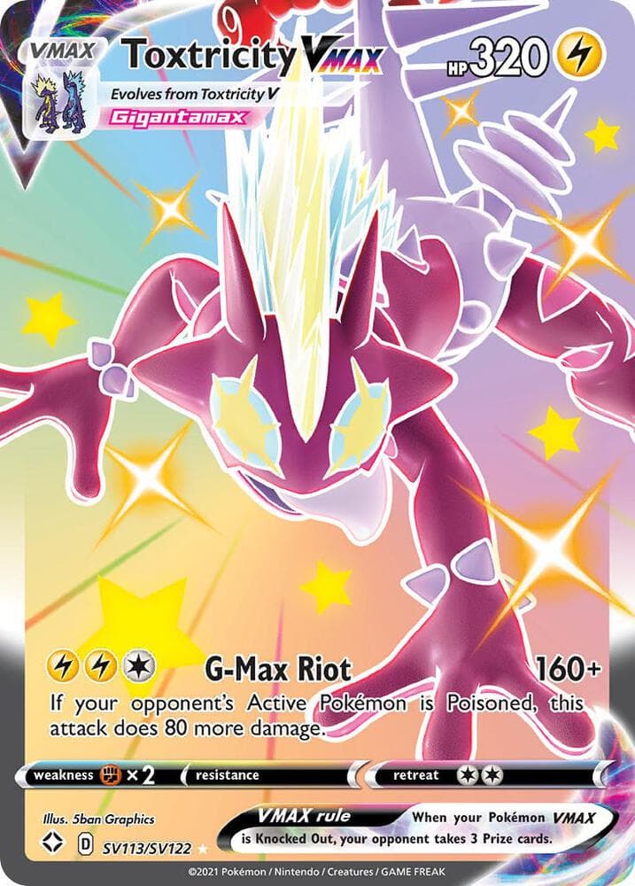 Toxtricity VMAX, card SV113 from Shining Fates