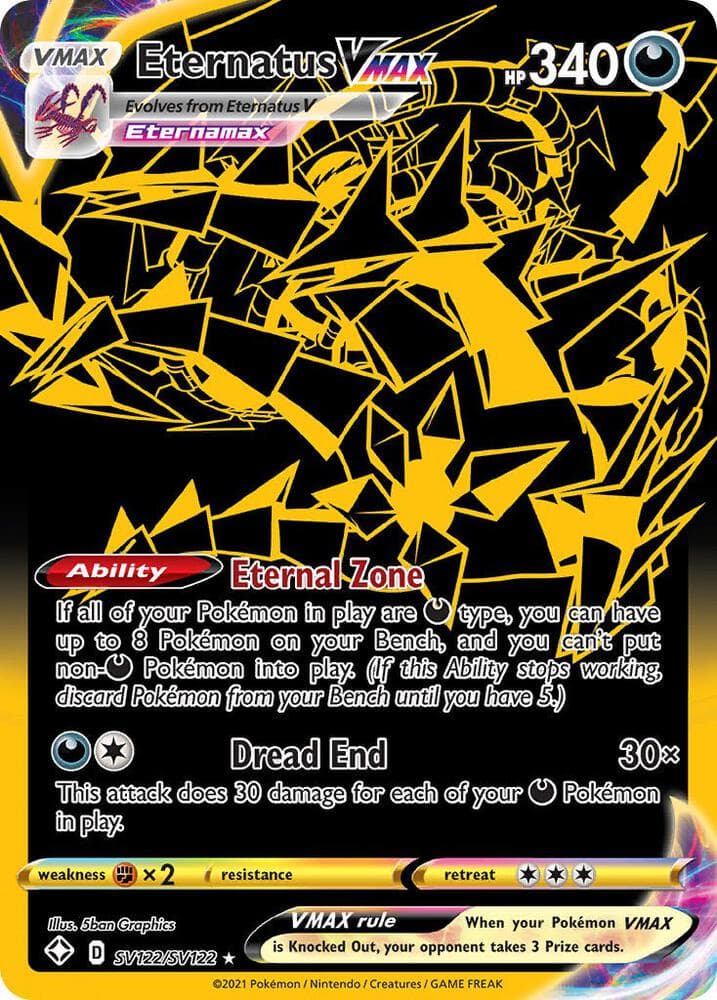 Eternatus VMAX, card SV122 from Shining Fates