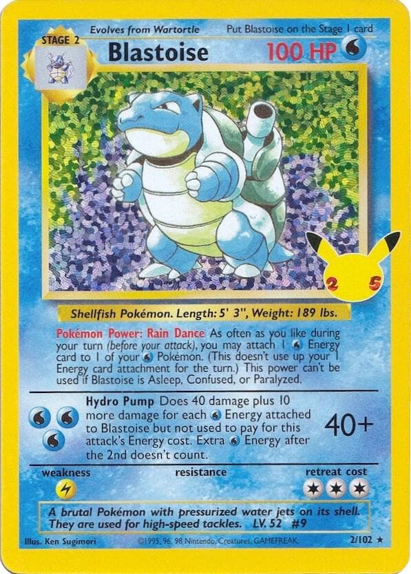 Blastoise, card CC001 from Celebrations