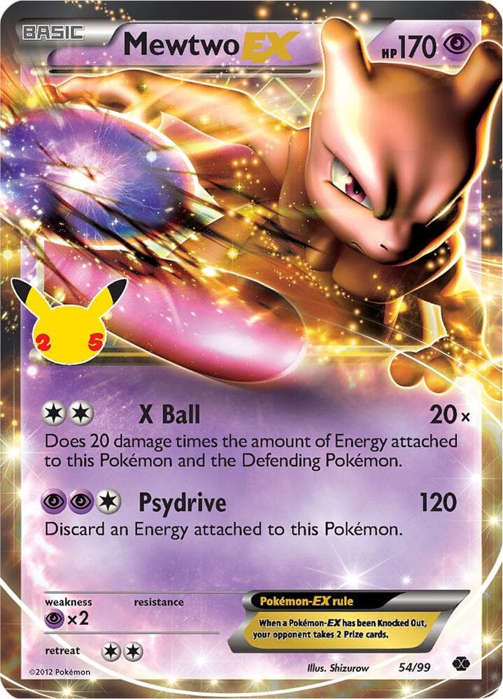 Mewtwo EX, card CC022 from Celebrations