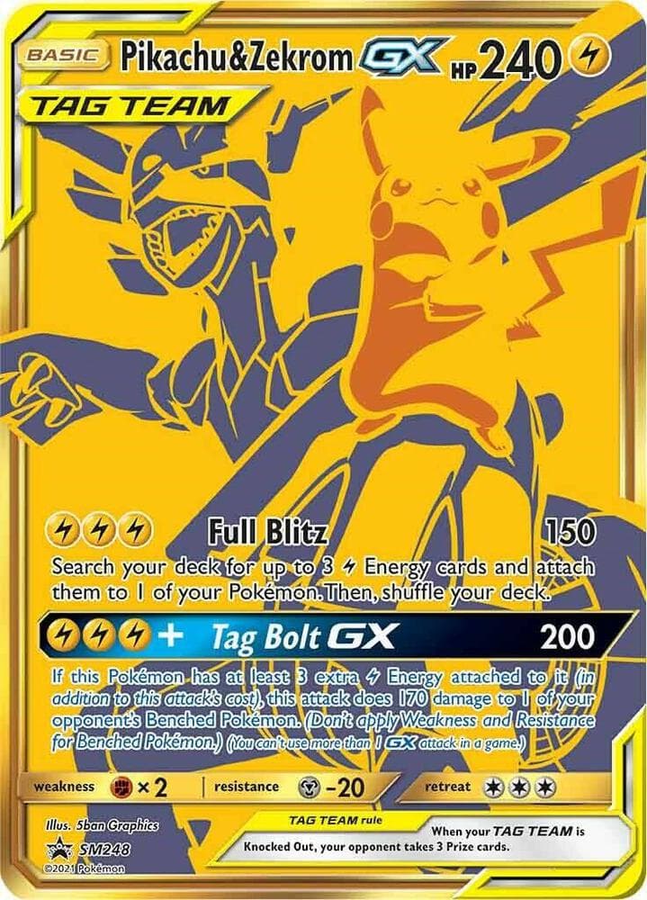 Pikachu e Zekrom GX, carta SM248 di SL Promo