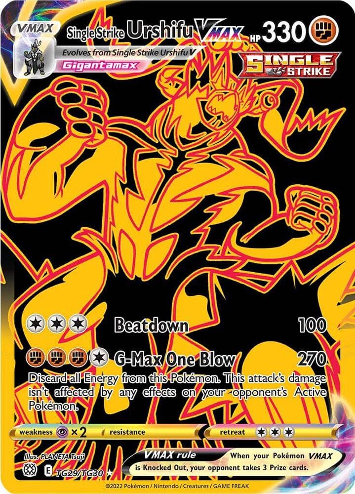 Single Strike Urshifu VMAX, card TG29 from Brilliant Stars