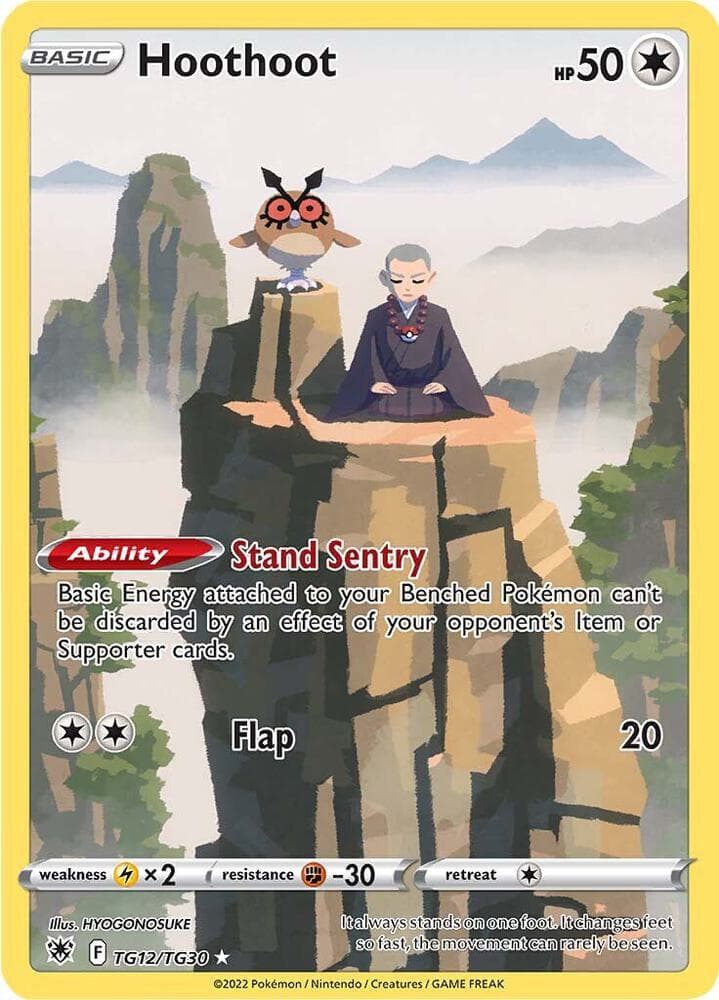 Hoothoot, carta TG12 di Lucentezza Siderale