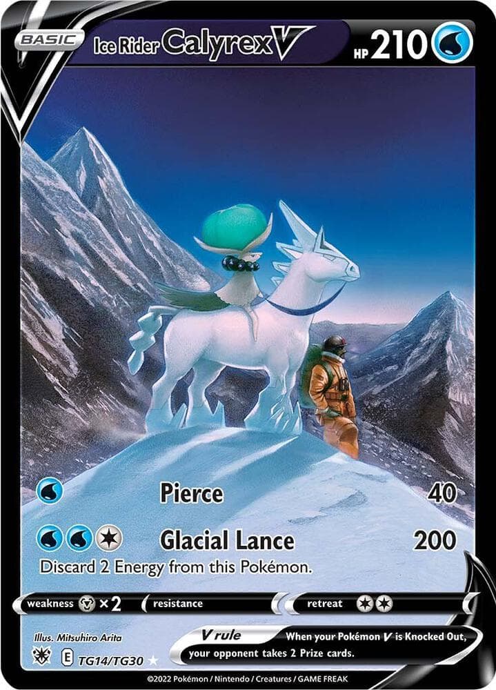 Calyrex Cavaliere Glaciale V, carta TG14 di Lucentezza Siderale