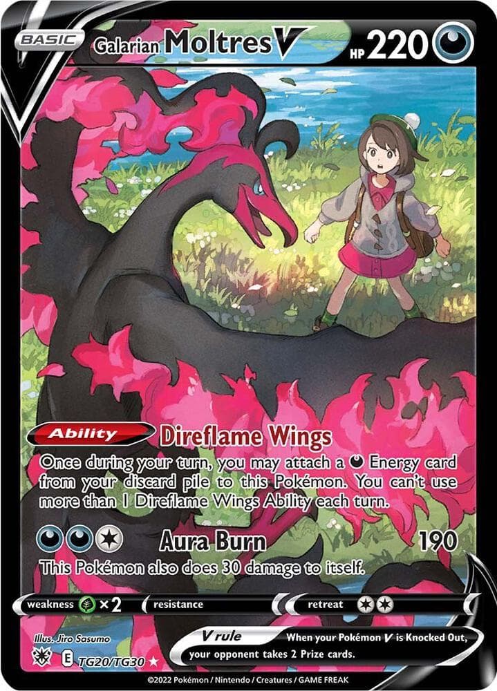 Moltres de Galar V, carta TG20 de Resplandor Astral