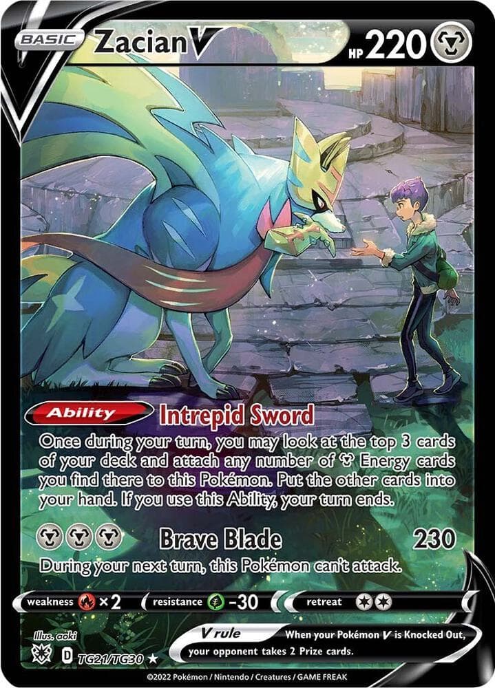 Zacian V, card TG21 from Astral Radiance