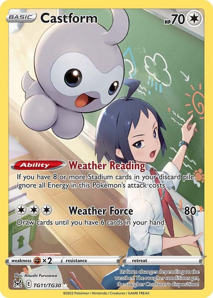 Castform, card TG11 from Lost Origin