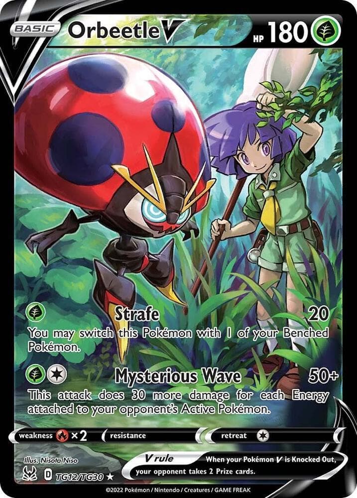 Orbeetle V, card TG12 from Lost Origin Trainer Gallery