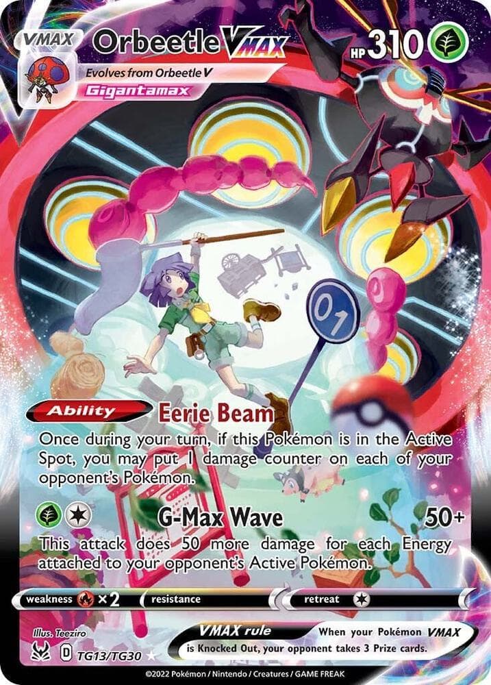 Orbeetle VMAX, card TG13 from Lost Origin Trainer Gallery