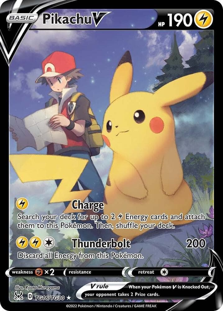 Pikachu V, card TG16 from Lost Origin