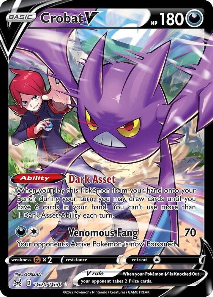 Crobat V, card TG20 from Lost Origin Trainer Gallery