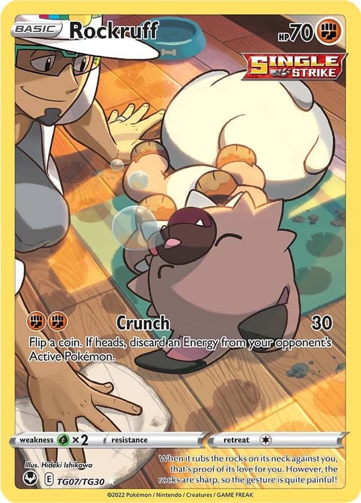 Rockruff, carta TG07 di Tempesta Argentata
