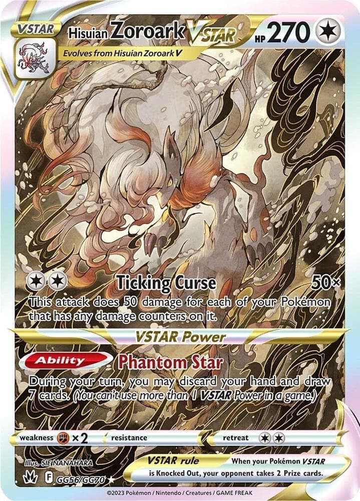 Zoroark di Hisui V ASTRO, carta GG56 di Zenit Regale