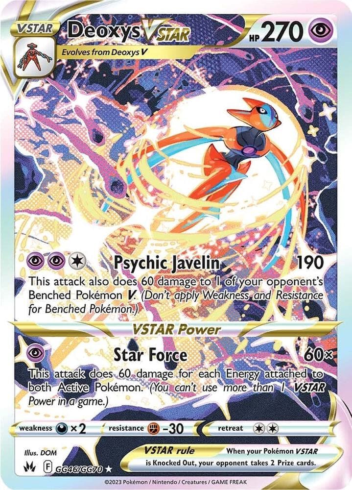 Deoxys VSTAR, card GG46 from Crown Zenith Galarian Gallery
