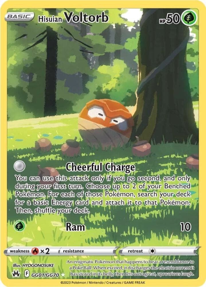 Hisuian Voltorb, card GG01 from Crown Zenith