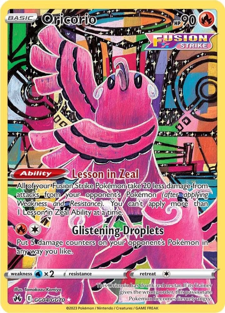Oricorio, card GG04 from Crown Zenith Galarian Gallery
