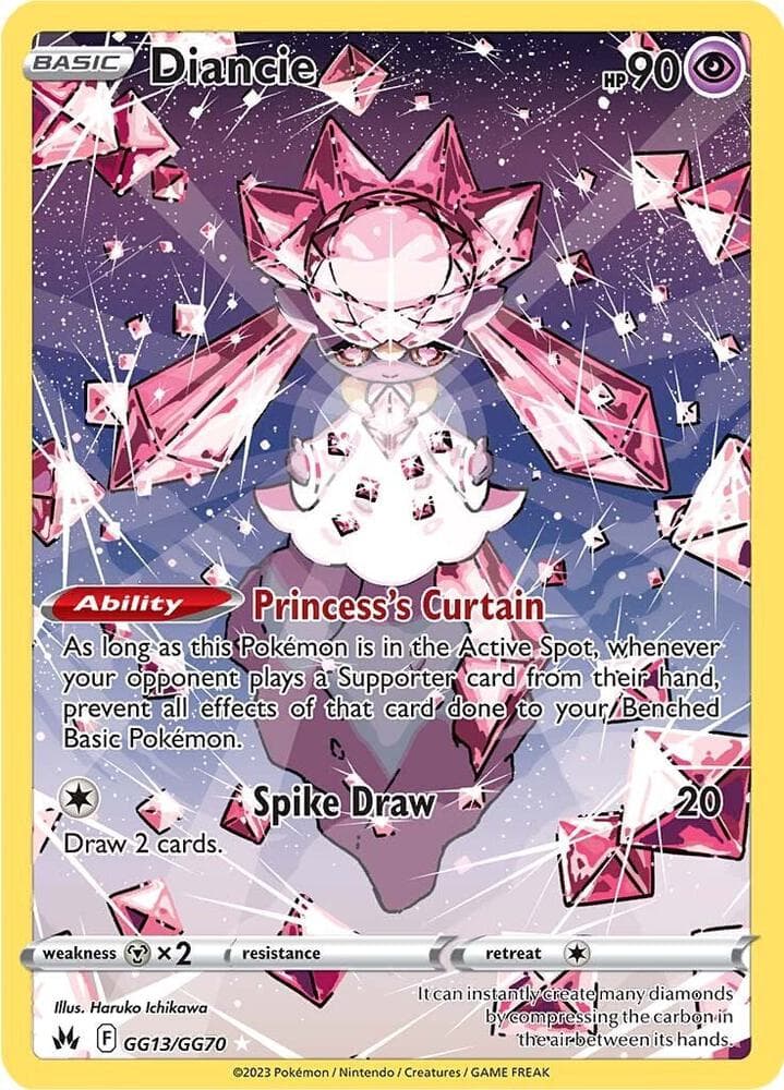Diancie, card GG13 from Crown Zenith