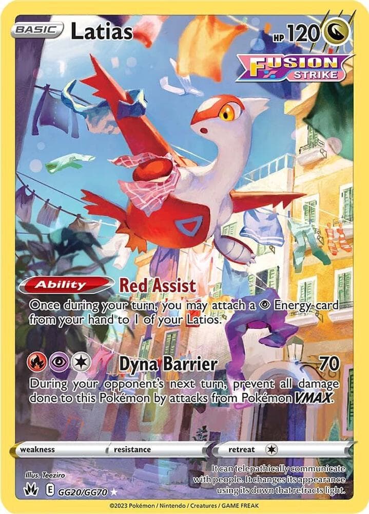 Latias, card GG20 from Crown Zenith