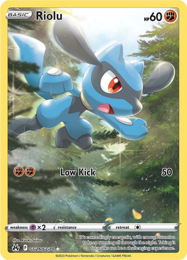 Riolu, card GG26 from Crown Zenith