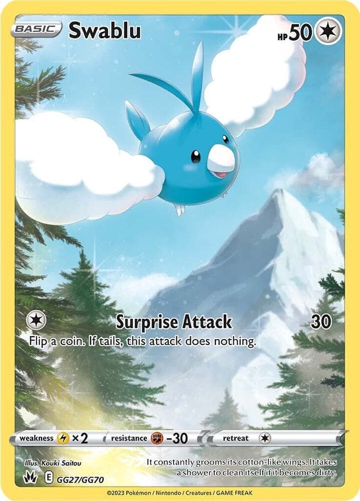 Swablu, card GG27 from Crown Zenith