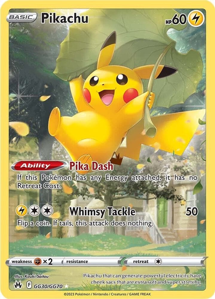 Pikachu, card GG30 from Crown Zenith Galarian Gallery