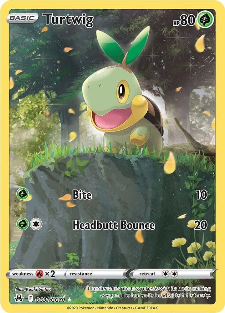 Turtwig, card GG31 from Crown Zenith