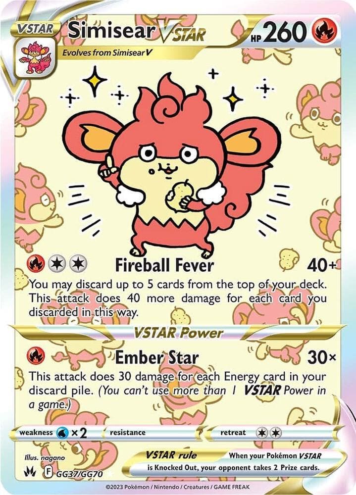 Simisear VSTAR, card GG37 from Crown Zenith