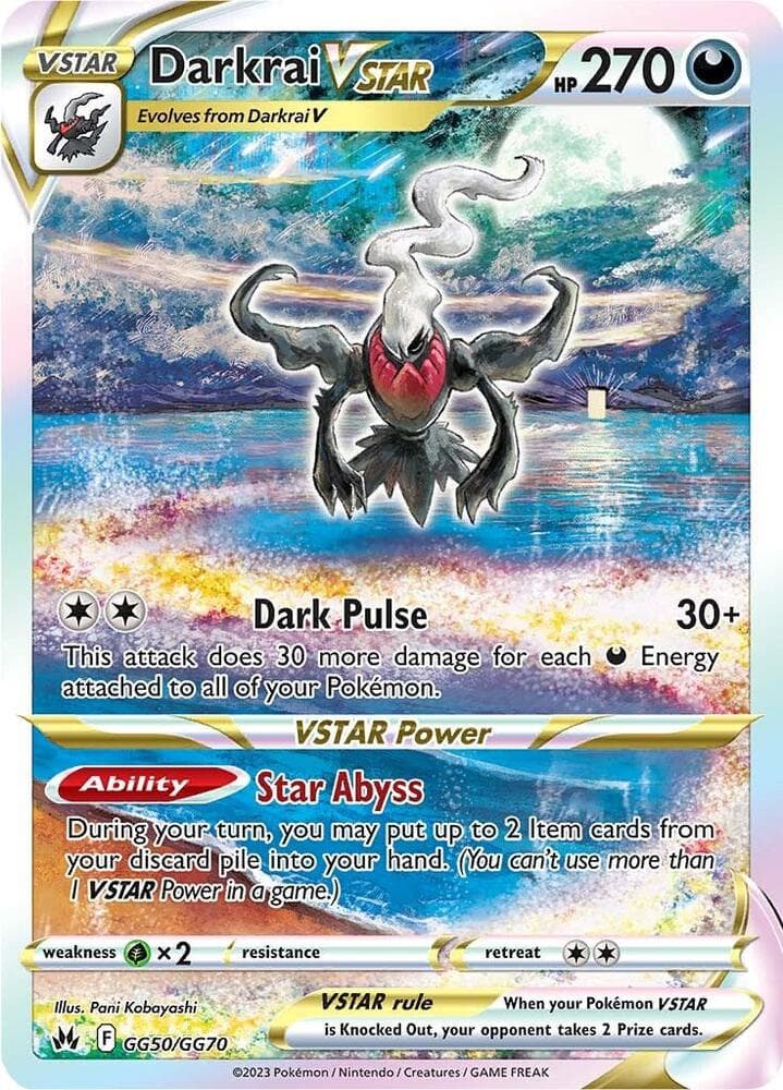 Darkrai VSTAR, card GG50 from Crown Zenith Galarian Gallery