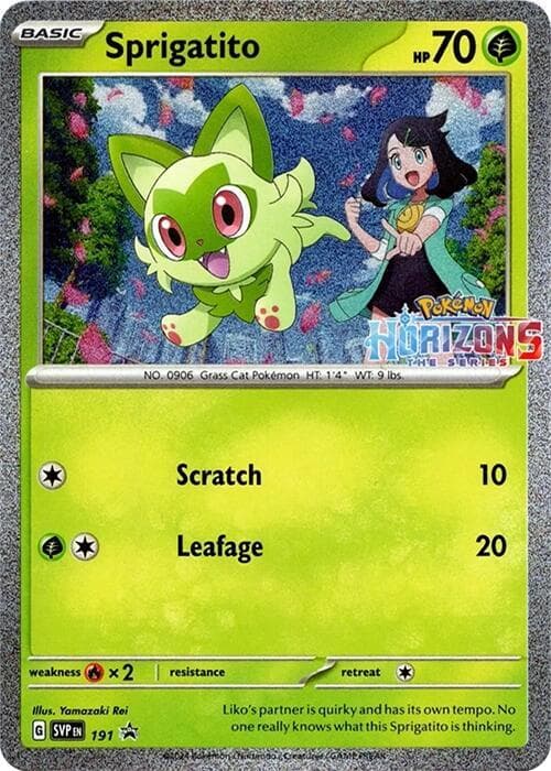Sprigatito, card 191 from SVP Black Star Promos