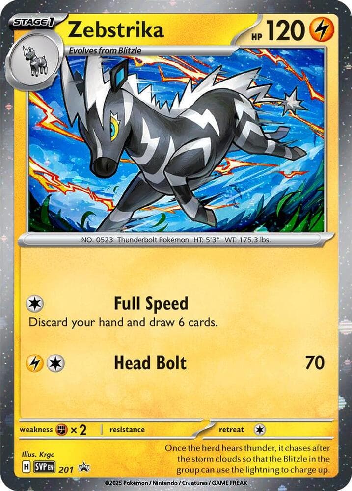 Zebstrika, card 201 from SVP Black Star Promos