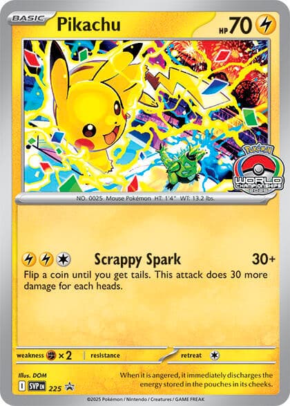 Pikachu, card 225 from SVP Black Star Promos