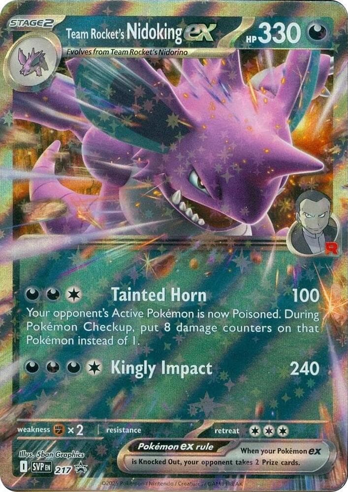 Team Rocket's Nidoking ex, card 217 from SVP Black Star Promos