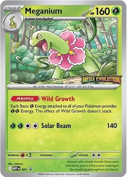 Méganium, carte 001 de MEP Black Star Promos