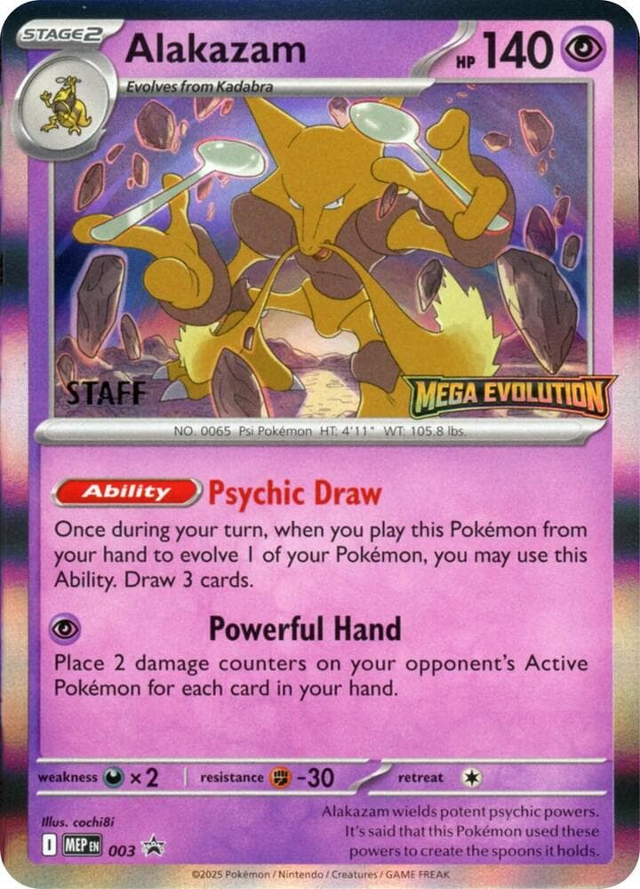 Alakazam, card 003 from MEP Black Star Promos