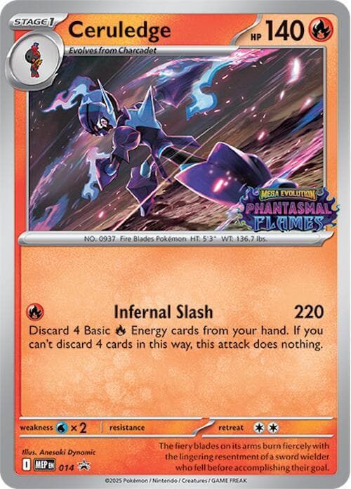 Ceruledge, carta 014 de MEP Black Star Promos
