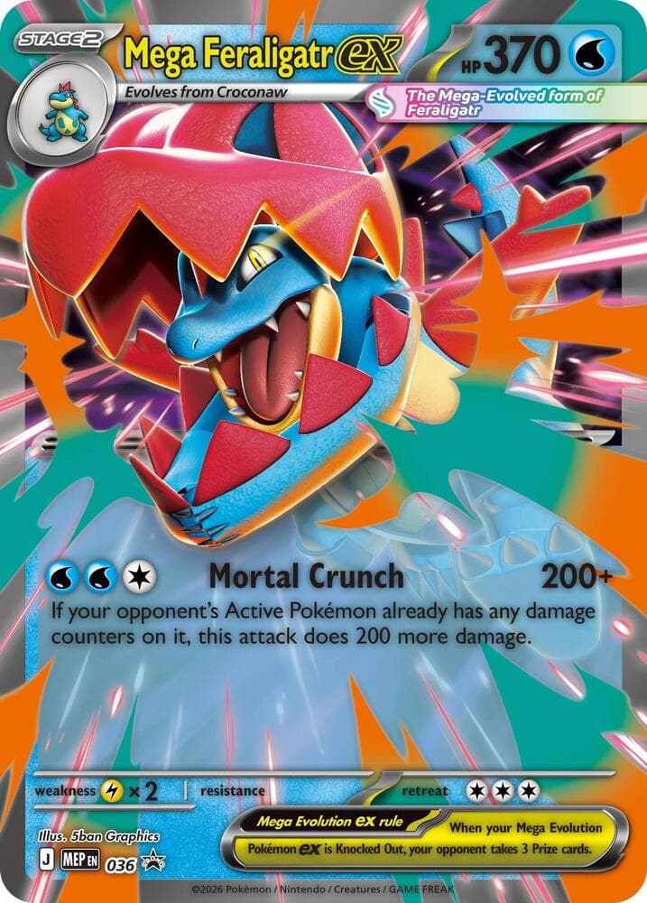 Mega Feraligatr-ex, carta 036 di MEP Black Star Promos