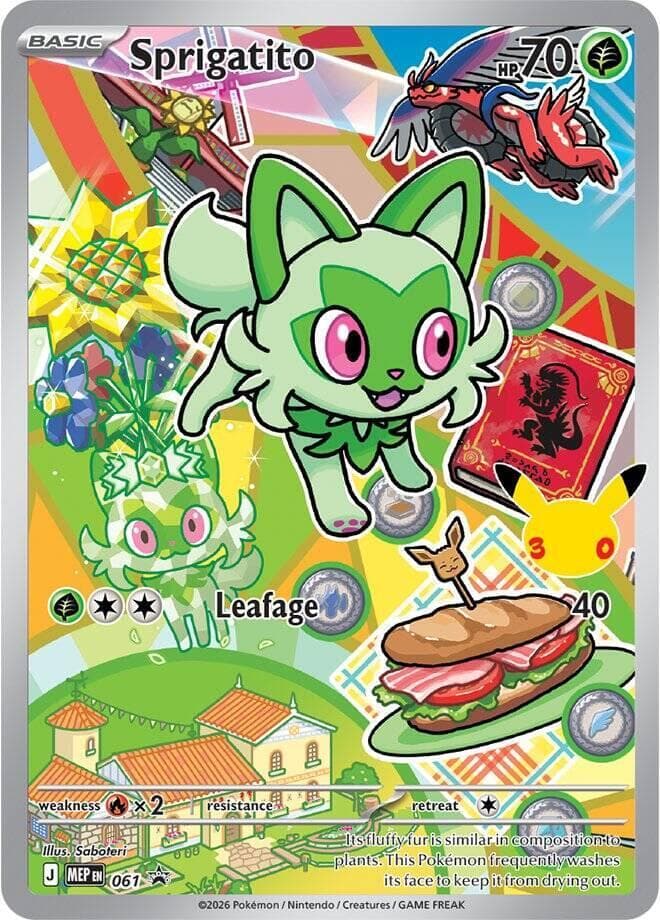 Sprigatito, card 061 from MEP Black Star Promos