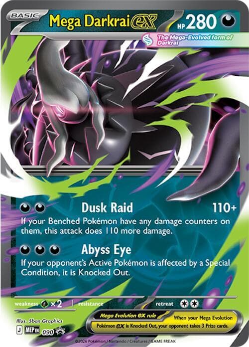 Mega Darkrai ex, card 090 from MEP Black Star Promos