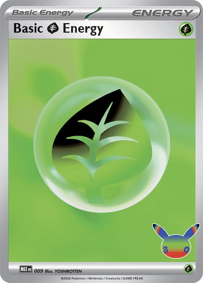 Basic Grass Energy, card 009 from Mega Evolution Energy