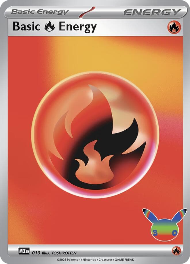 Basic Fire Energy, card 010 from Mega Evolution Energy